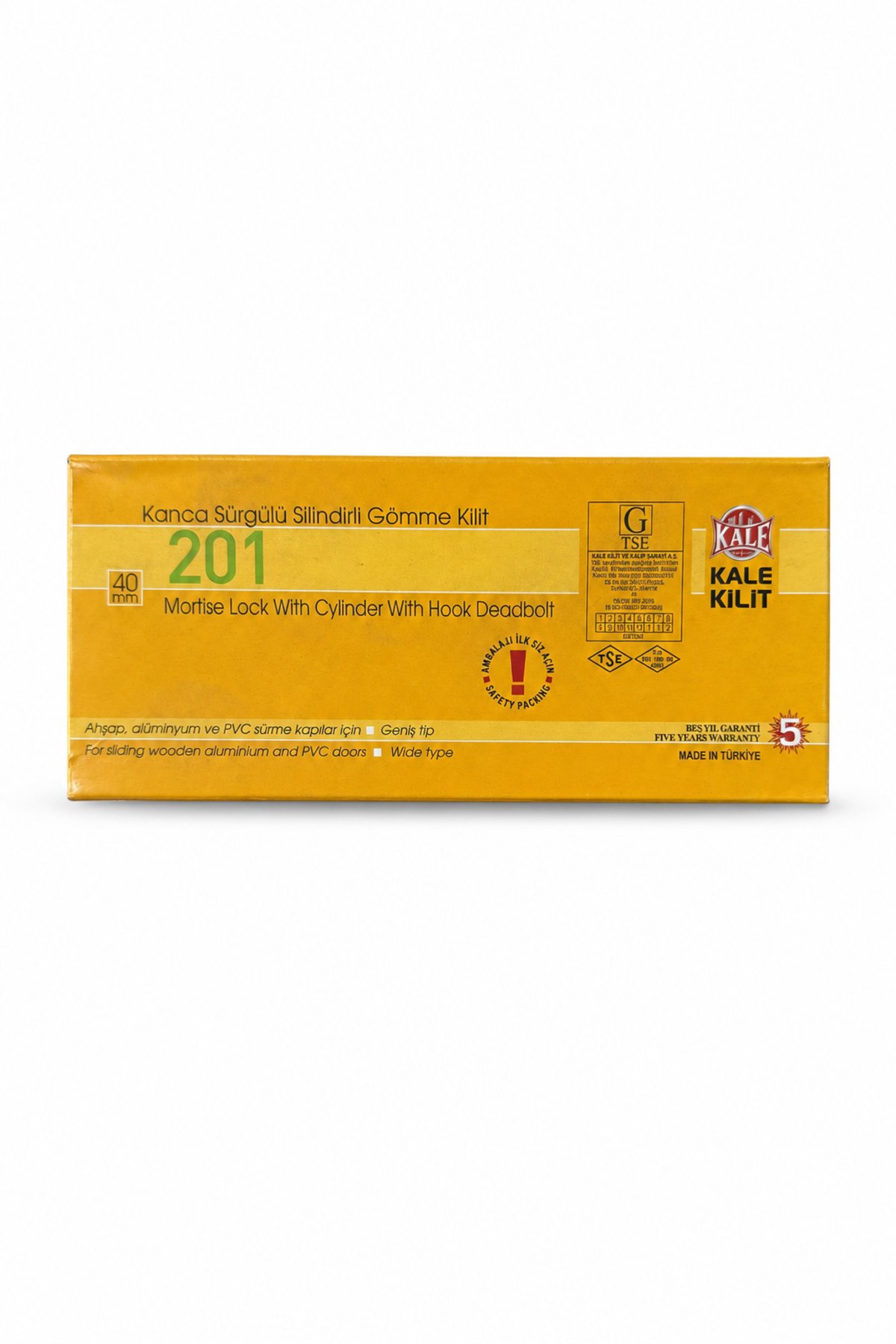 Kale 201 Sil.Sürme Kapı Kilit 40MM Nikel 